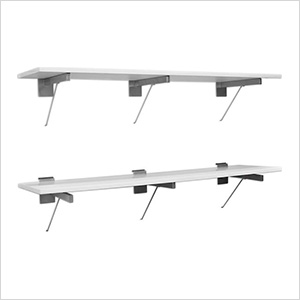 11201K 48" White Shelf With Shelf Support - 2 Pack