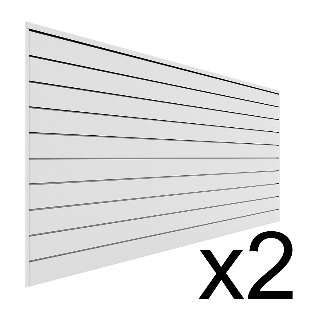 White 2 Pack - 8 ft. x 4 ft. PVC Slatwall