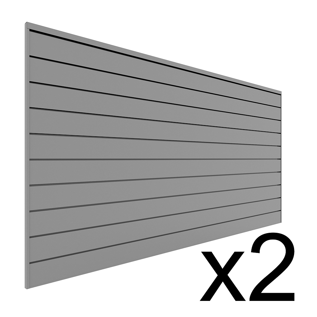Light Gray 2 Pack - 8 ft. x 4 ft. PVC Slatwall