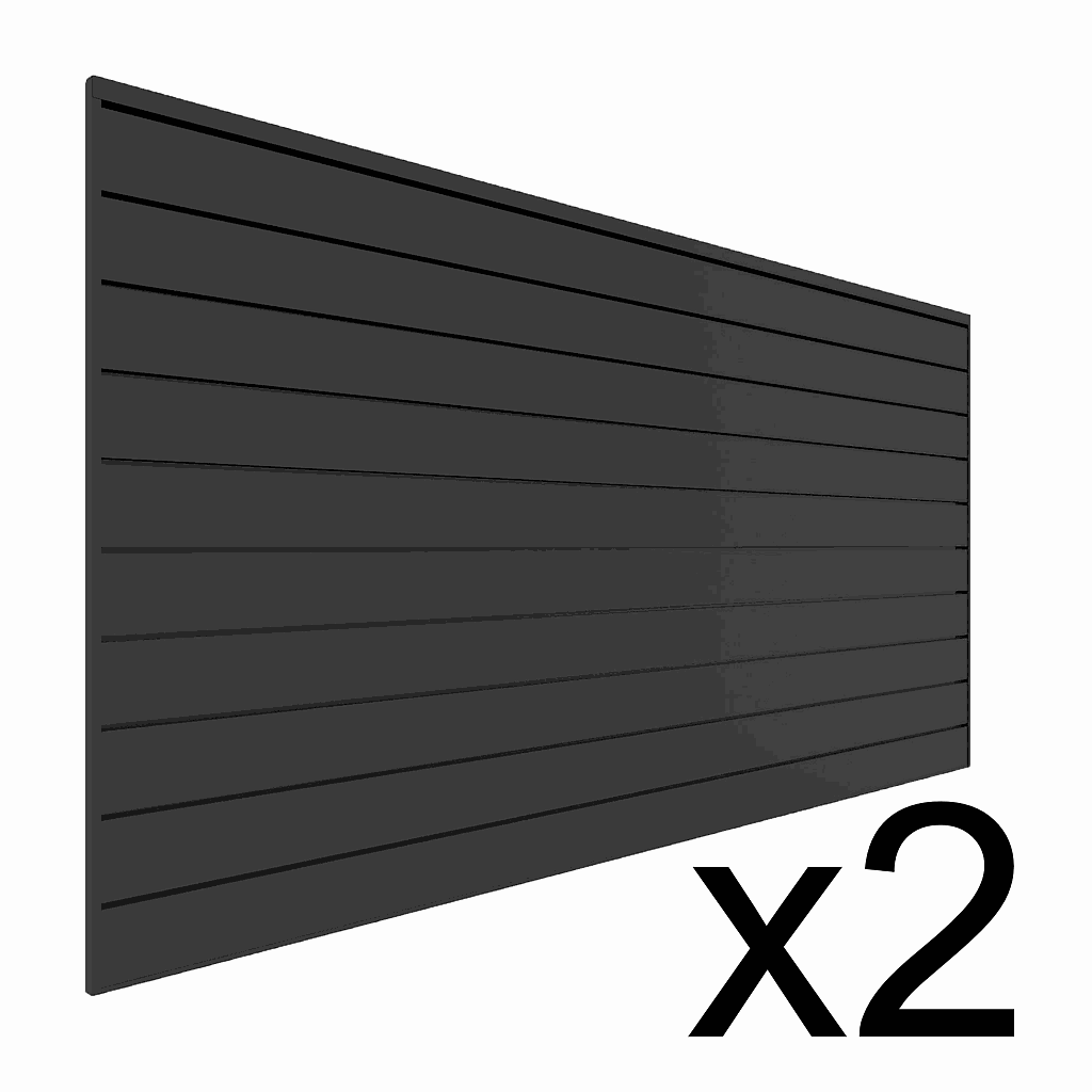 Charcoal 2 Pack - 8 ft. x 4 ft. PVC Slatwall