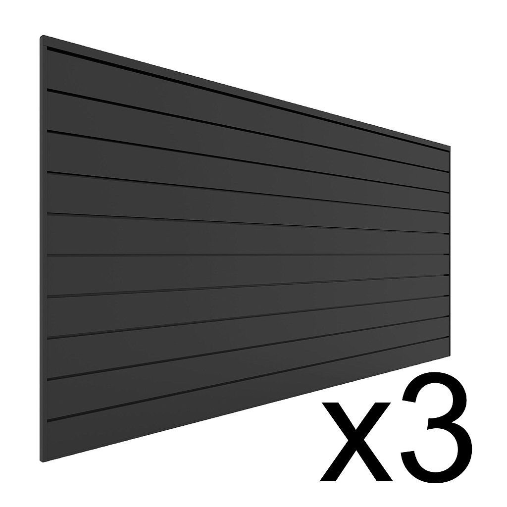 Charcoal 3 Pack - 8 ft. x 4 ft. PVC Slatwall