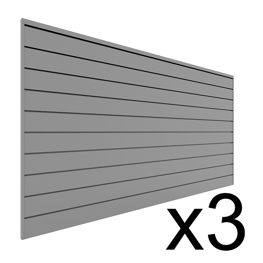 Light Gray 3 Pack - 8 ft. x 4 ft. PVC Slatwall