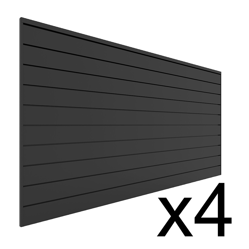 Charcoal 4 Pack - 8 ft. x 4 ft. PVC Slatwall