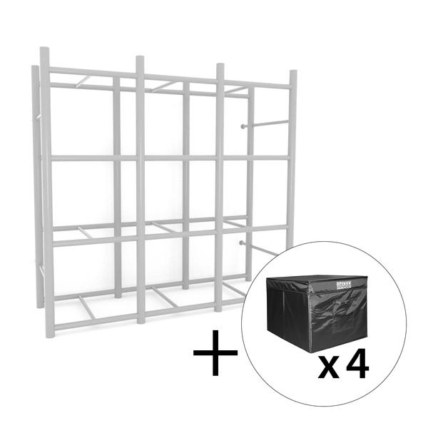 65120K Bin Warehouse Rack - 12 Totes with 4PK 32GAL Fold-A-Tote