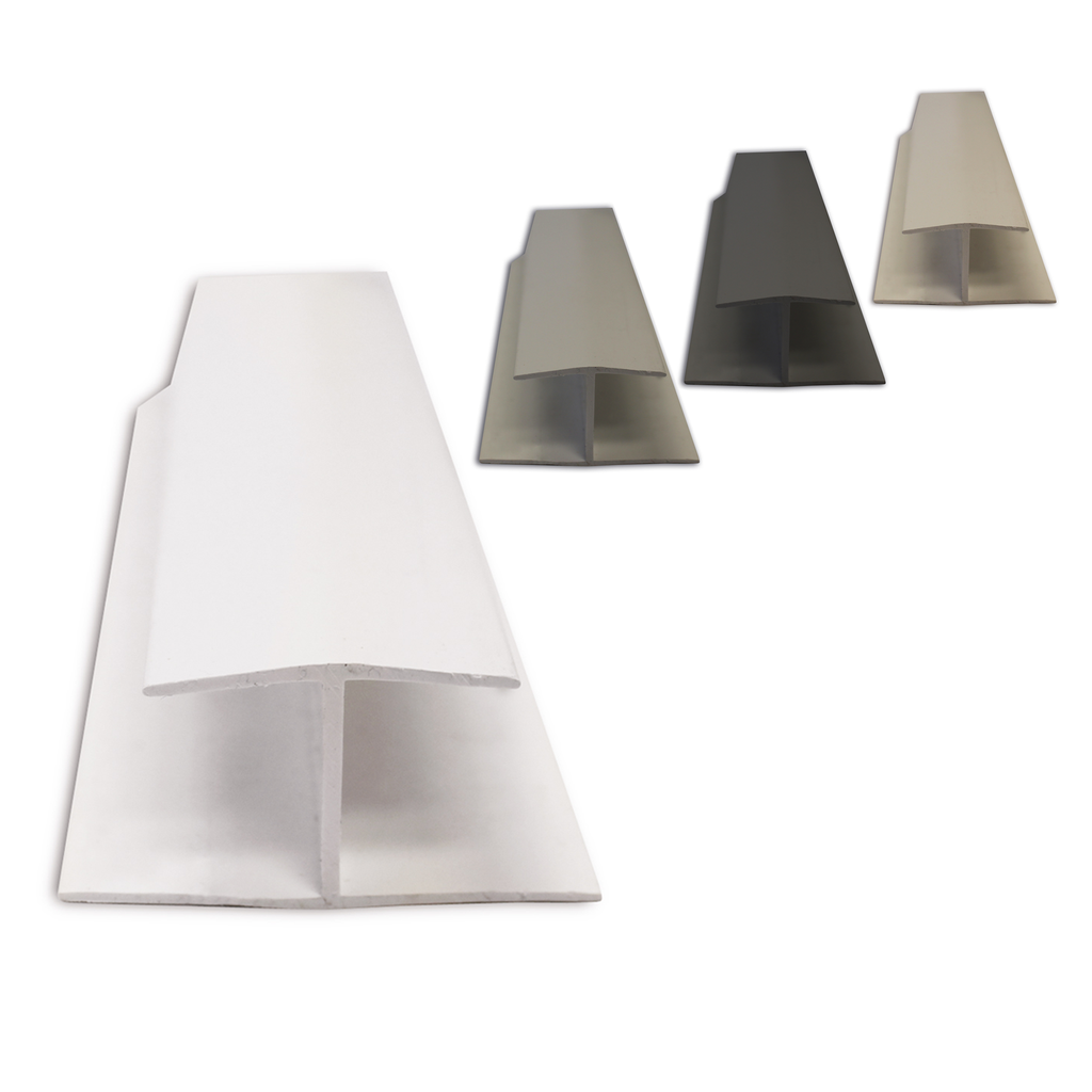 H Trim White - 8' 2 PK