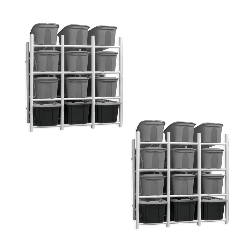 65022K Bin Warehouse Rack - 12 Totes - 2 Pack