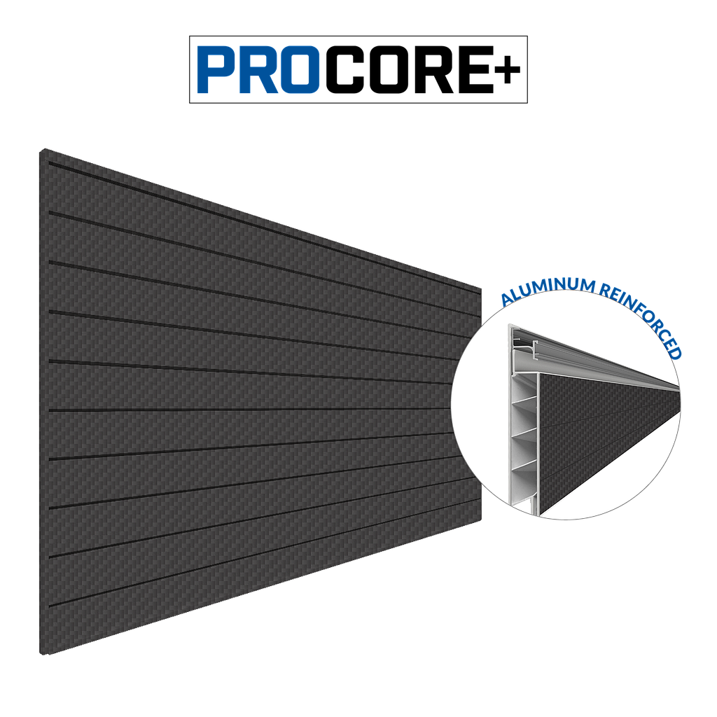 87775 PROCORE PLUS 8' x 4' PVC Wall Panels &amp; Trims Black Carbon Fiber