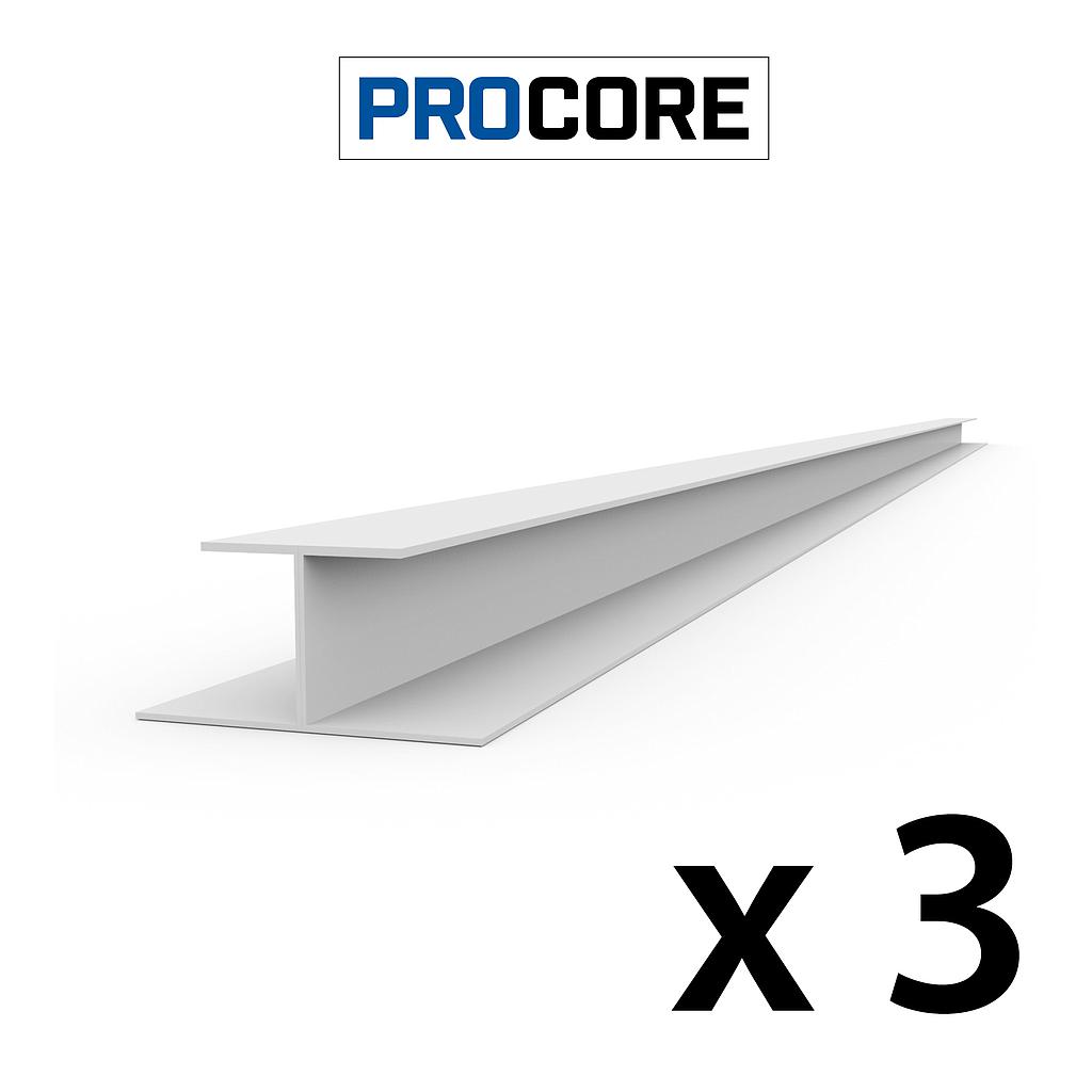 25323K PROCORE H-trim White - 8' 3 PK