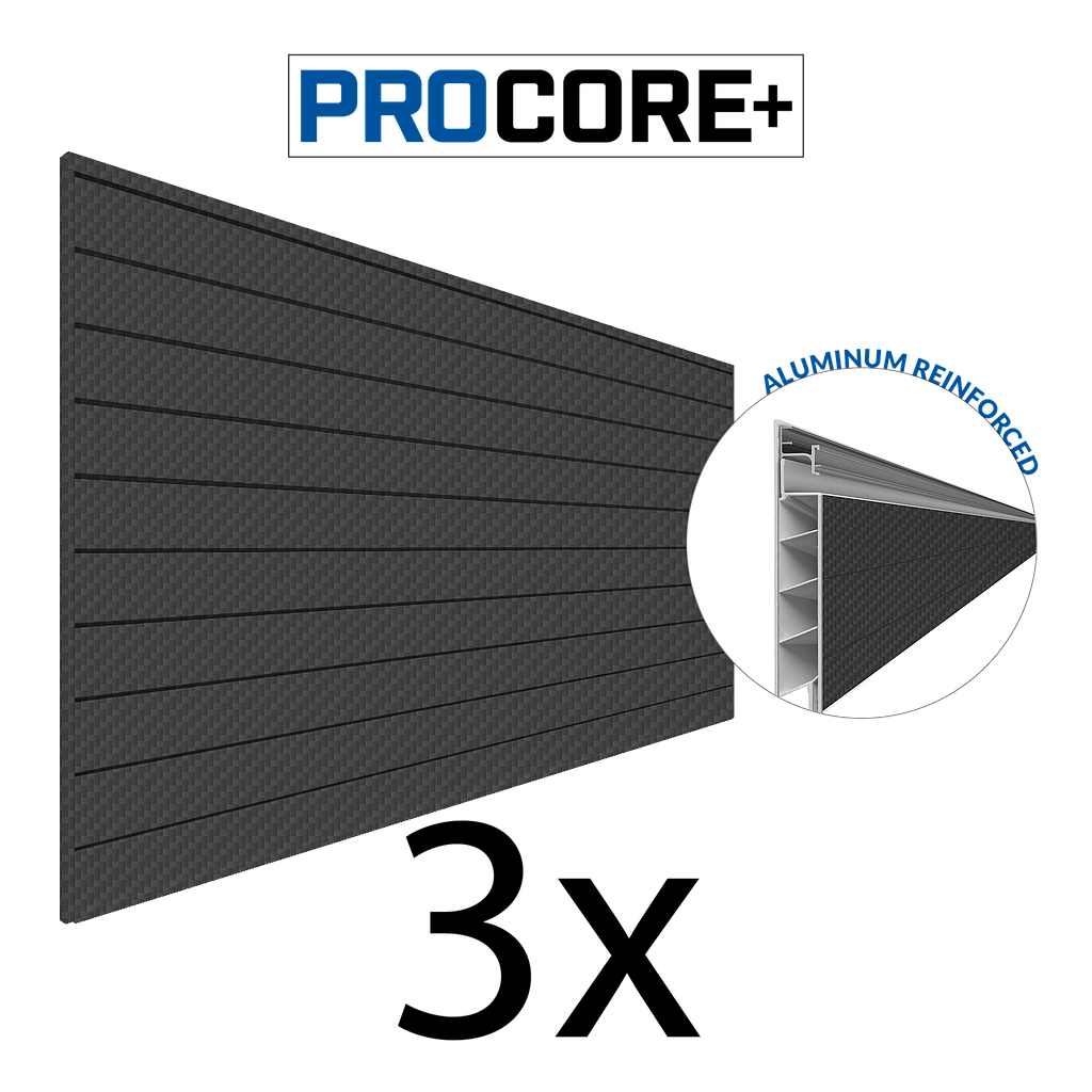 ProCore + 3 Pack - 8 ft. x 4 ft. Slatwall Black
