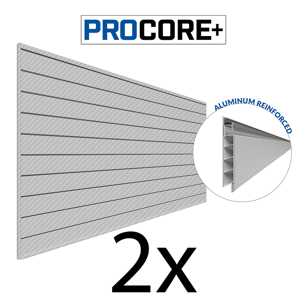 ProCore + 2 Pack - 8 ft. x 4 ft. Slatwall Silver Gray