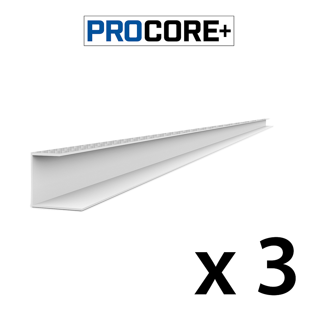 28123K PROCORE+ Side Trim Silver Carbon Fiber - 8' 3 PK