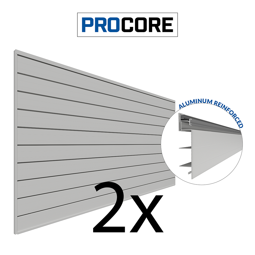 88729K PROCORE 2 Pack - 8 ft. x 4 ft. Slatwall Gray