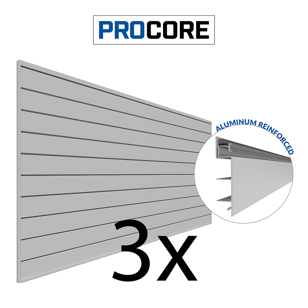 88739K PROCORE 3 Pack - 8 ft. x 4 ft. Slatwall Gray