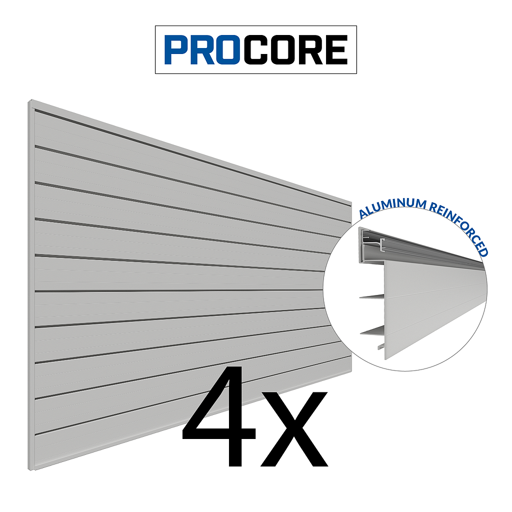 88749K PROCORE 4 Pack - 8 ft. x 4 ft. Slatwall Gray