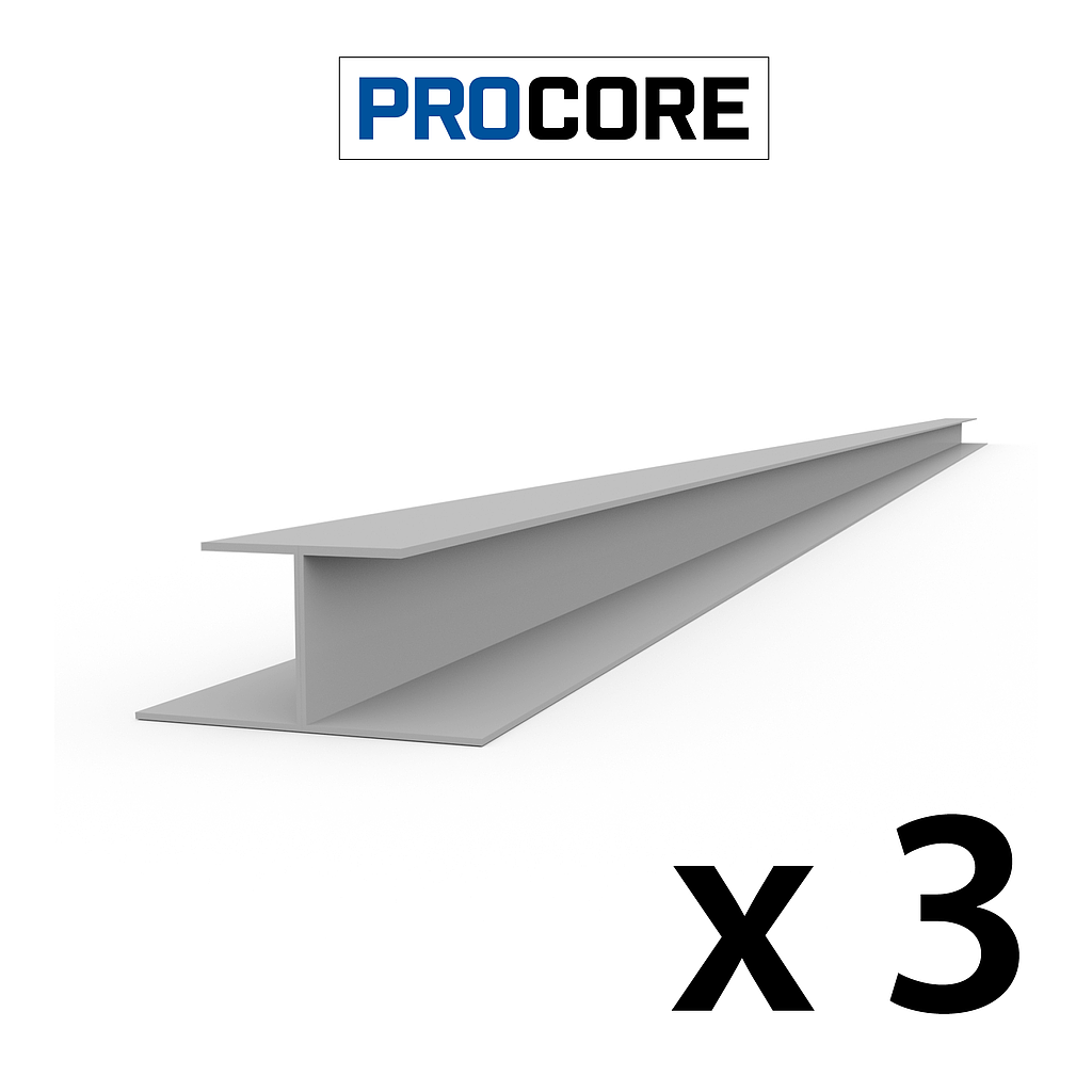 28933K PROCORE H Trim Gray - 8' 3 PK