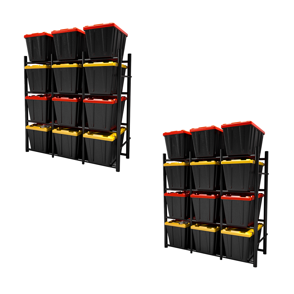 65212K Bin Warehouse Heavy Duty Rack - 12 Tote - 2 Pack