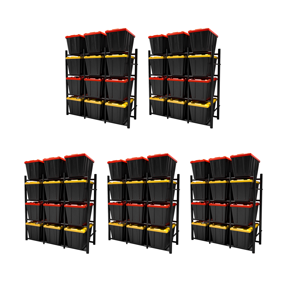 65512K Bin Warehouse Heavy Duty Rack - 12 Tote - 5 Pack