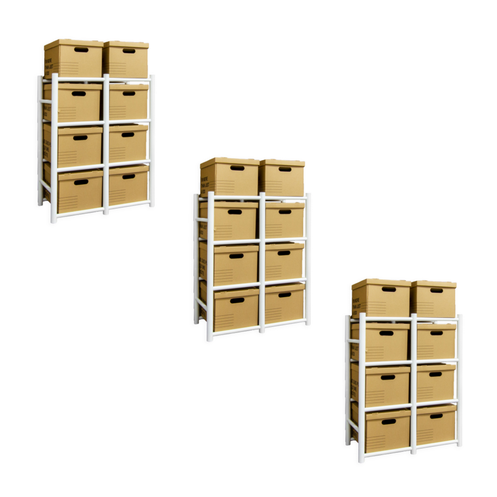 65034K Bin Warehouse Rack - 8 Filebox  2112 - 3 Pack