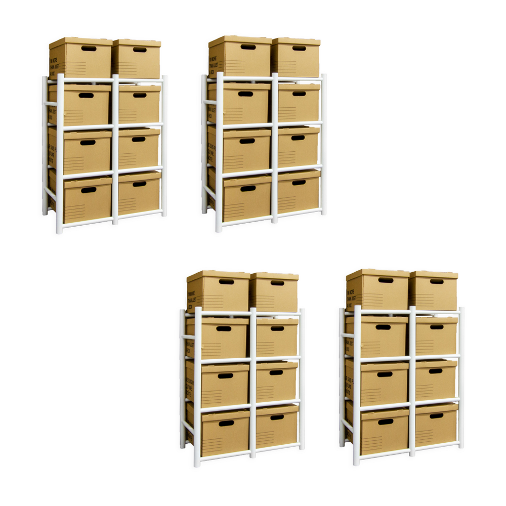 65044K Bin Warehouse Rack - 8 Filebox  2112 - 4 Pack