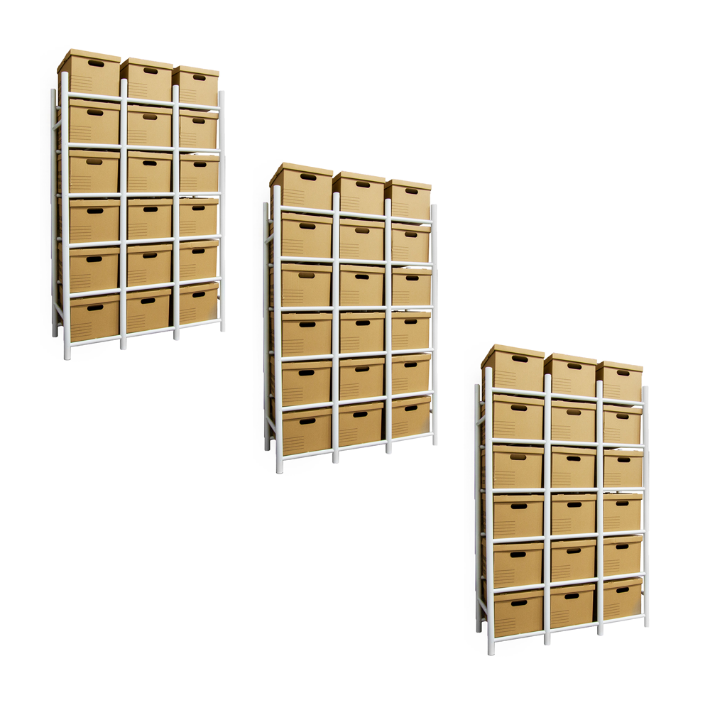 65035K Bin Warehouse Rack - 18 Filebox - 3 Pack