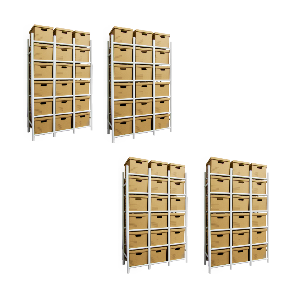 65045K Bin Warehouse Rack - 18 Filebox - 4 Pack