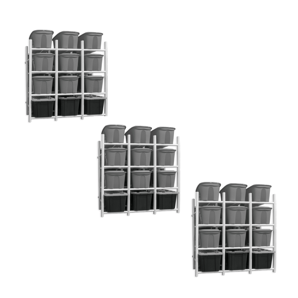 65032K Bin Warehouse Rack - 12 Totes - 3 Pack