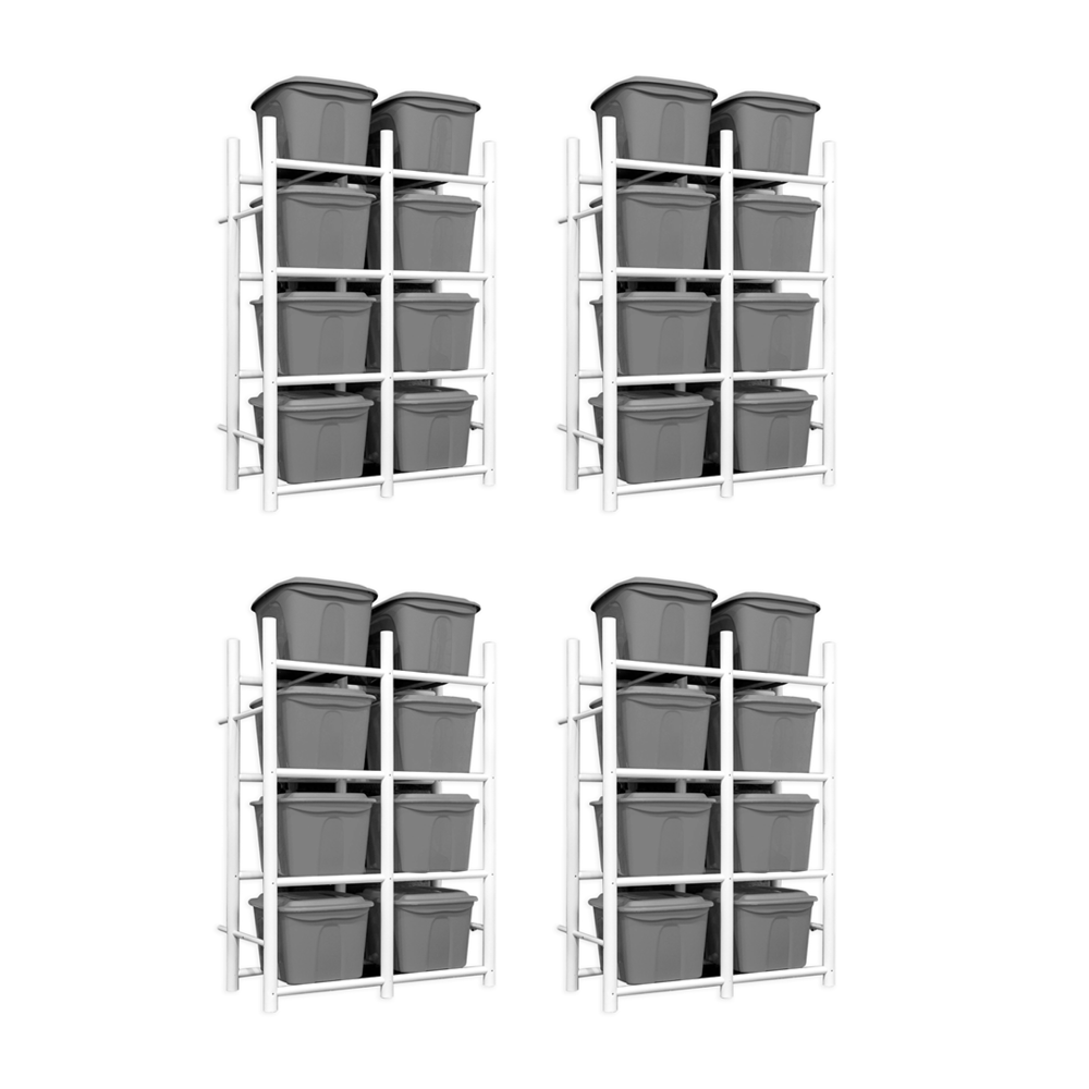 65421K Bin Warehouse Rack - 8 Totes - 4 Pack