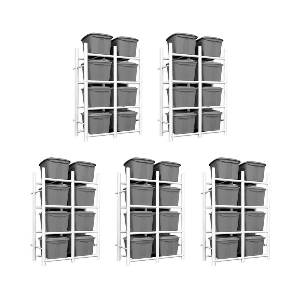 65521K Bin Warehouse Rack - 8 Totes - 5 Pack